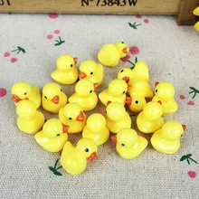 10Pieces Flat Back Resin Cabochon Yellow Duck DIY Decoration Crafts Making Fairy Garden Miniatures Terrarium Figurines:15mm