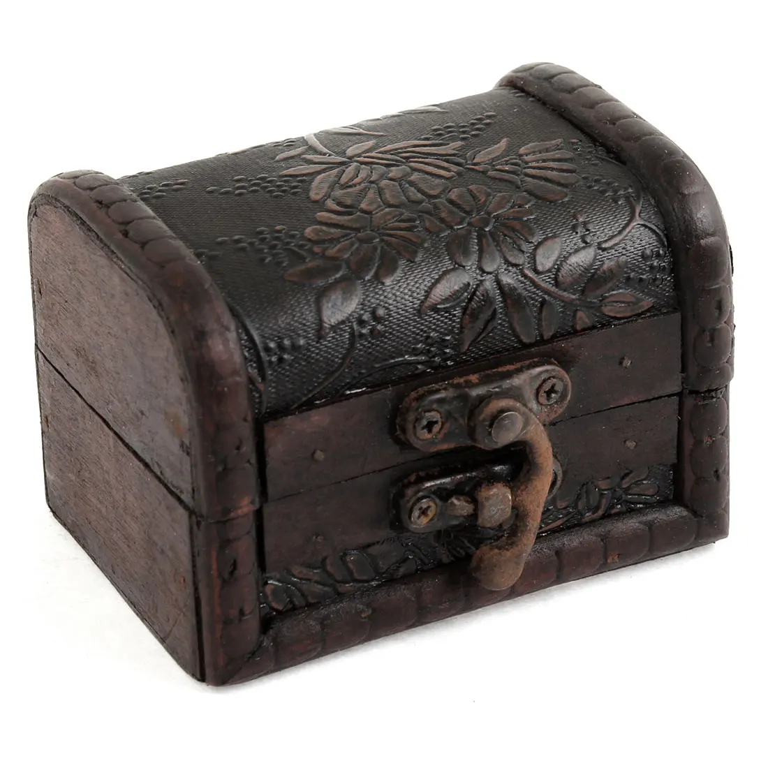 Lotus Flower Print Wooden Metal Buckle Jewelry Storage Case Box | Украшения и аксессуары
