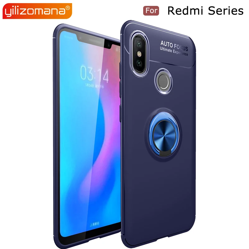

YILIZOMANA Magnetic Car Ring Holder Back Cover TPU Phone Case for Xiaomi Redmi 4A 4X 6 Pro 6A S2 Note 4 4X 5 5A 6 Pro Mi A2 Lite