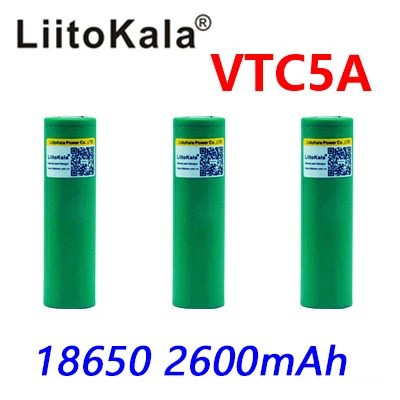 

3PCS/LOT Liitokala Original 3.6V 18650 2600mah battery US18650 VTC5A 2600mAh High Drain 40A Battery
