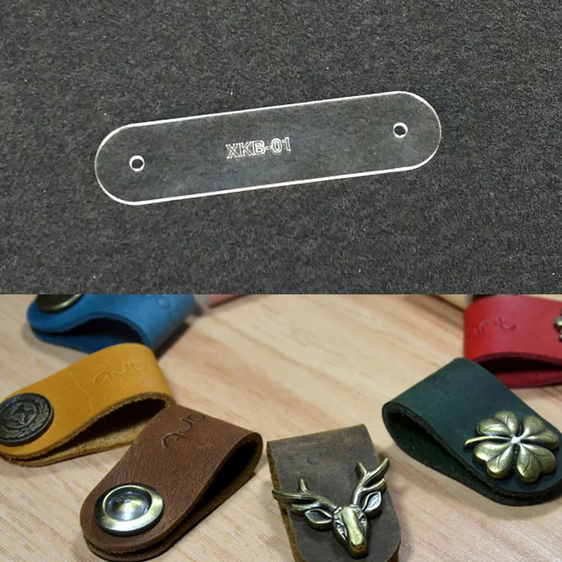 

1pc DIY Leather Craft Data Headset Cable Storage Sewing Pattern Acrylic Stencil Template 10.5x2.5cm