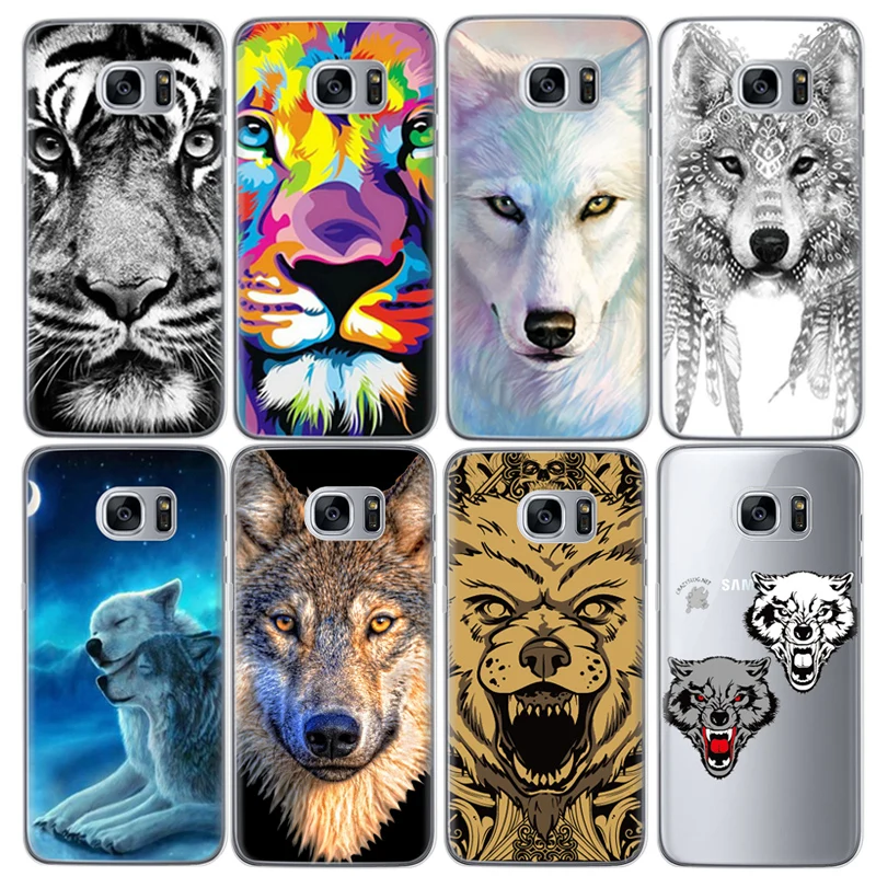 Animal Wolf Patterned Soft TPU Phone Cases for Samsung Galaxy J5 J3 A5 2016 Grand Prime