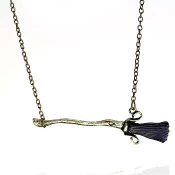 

Anime The Deathly Hallows Magic Broom Necklace Pendants Cute Necklaces Cosplay Accessories Figure Toys Souvenirs Gift