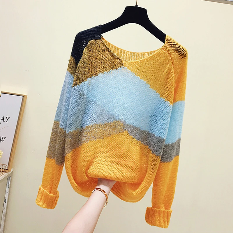 Rainbow Sweater Pull Femme Hiver Oversized Sweater Christmas Pullover Women Jersey Mujer Jumper 2018 Harajuku Sweaters Patchwork Rainbow Sweater Pull Femme Hiver Oversized Sweater Christmas Pullover Women Jersey Mujer Jumper 2018 Harajuku Sweaters Patchwork