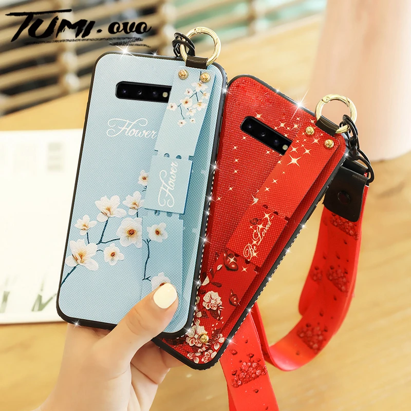 Чехол с алмазным ремешком для Samsung Galaxy S7 edge S8 S9 Plus S10 J3 J5 J7 2017 J4 J6 2018 ремешок на