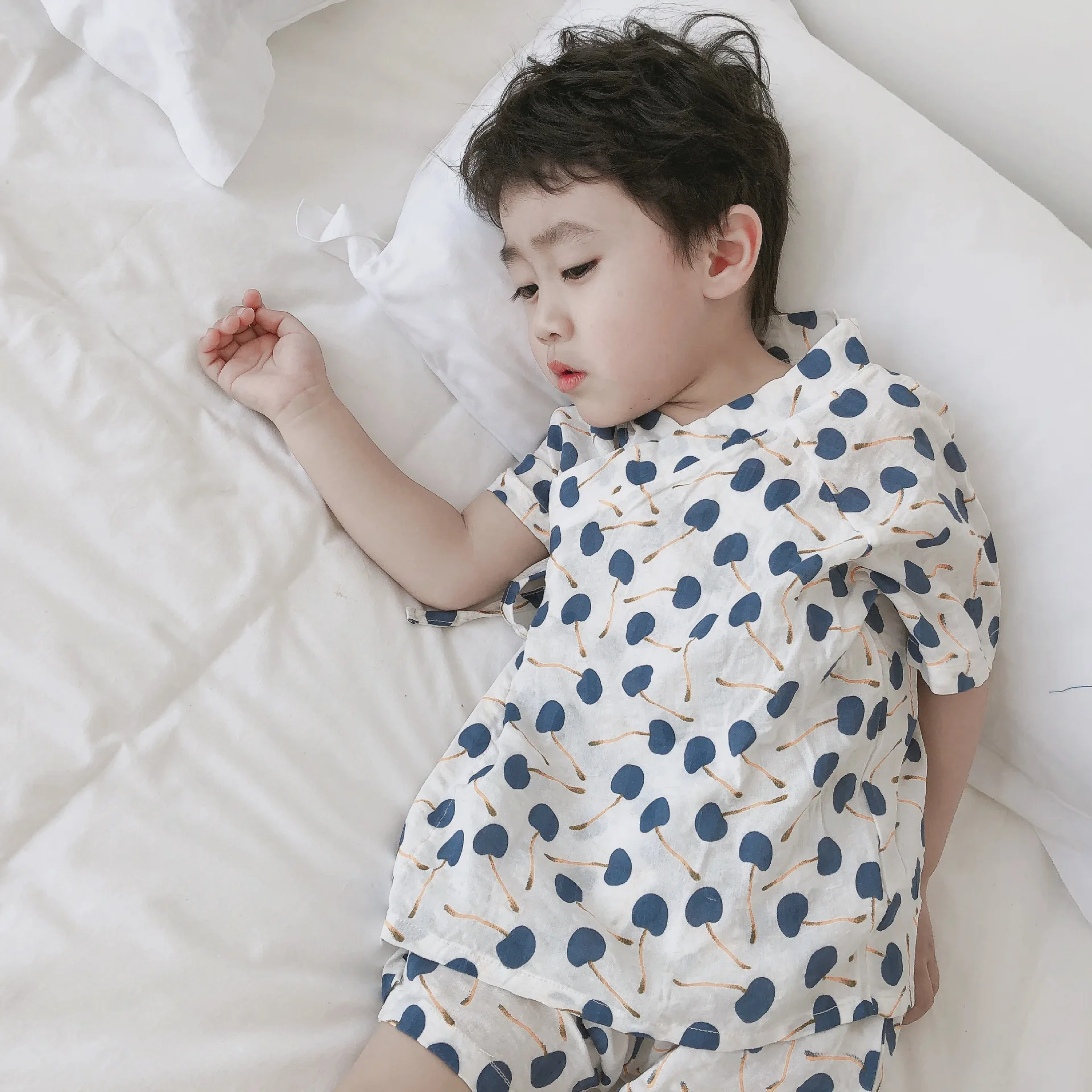 

Summer floral printed boys girls leisure wear kids short sleeve shirt + shorts 2pcs suits children clothes sets pajamas