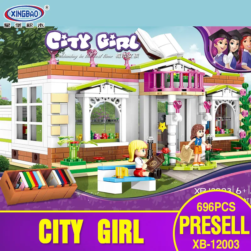 

X Models Building toy Compatible with Lego X12003 696Pcs Library Blocks Toys Hobbies For Boys Girls Model Building Kits
