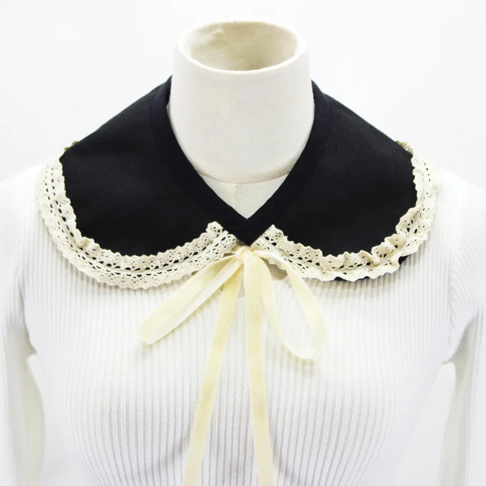 

Jaderic Women Clothes 2018 NewFashion Shawls False Collar Floral Border Ornament Decoration Ribbon Bow Wrap Cloak Detachable Tie