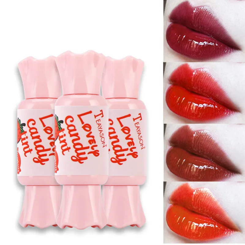 

1 Pcs Candy Shape Hot Lips Makeup 6 Glitter Color Liquid Lipstick Lip Gloss Tint Moisturizing Durability Non-stick Cup Lip TSLM1