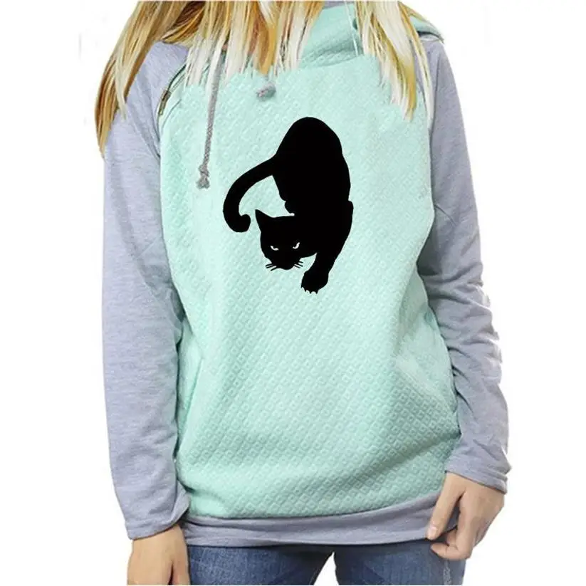 

Lovely Cat Letters Print Hoodies For Women Zipper Decoration Tops Sweatshirt Femmes Sweatshirts Hoodies Women Hoody 2022 Pattern