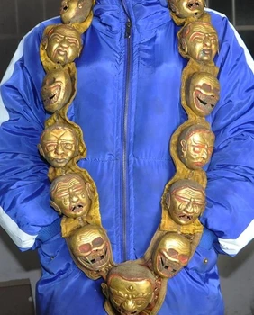 

Tibet Bronze 24K Gold Gilt Amulets Talisman Necklace Statue