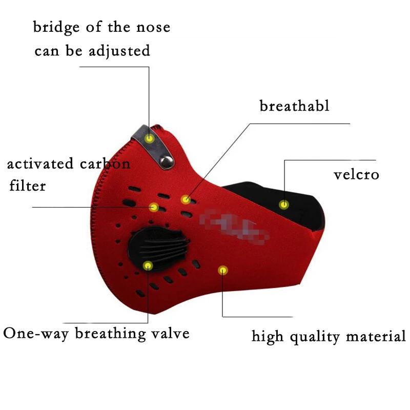Пылезащитная маска для активного отдыха, велосипедная маска с фильтром, Половина шлема, маска для лица, углеродная маска, анти-загрязнения, велосипедная тренировочная маска, Ciclismo, лыжная маска