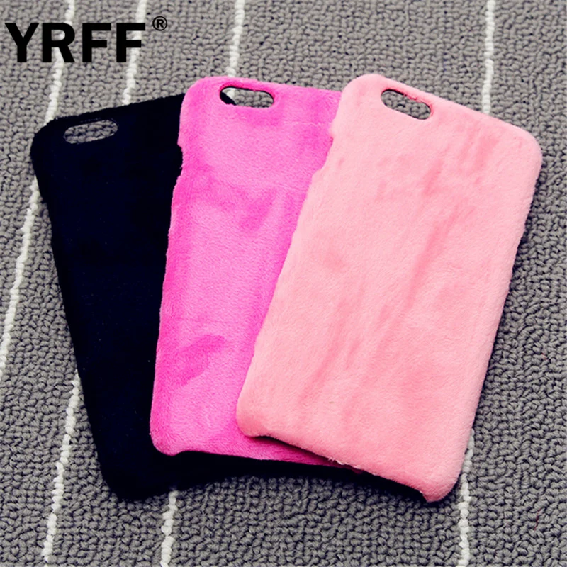 

YRFF Plush phone case for apple iphone 6s 6 7 4.7 inch 7plus 6s 6 plus cover Furry Hard back Covers For iPhone 7 plus Fundas