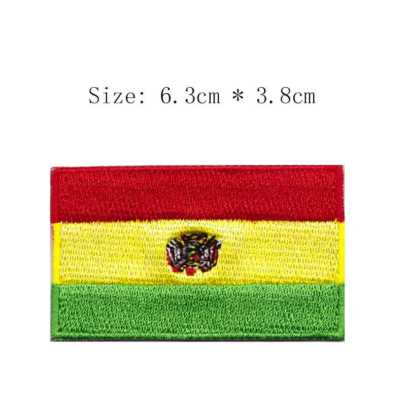 

Bolivia embroidery flag patch La Paz city island world country emblem for motorcycle club coat iron on sew left chest shirts