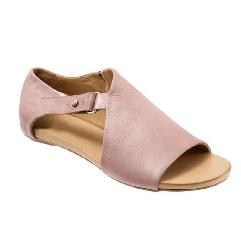 النساء الصنادل لينة جلدية صندل مسطح الصيف أحذية امرأة زائد حجم زقزقة اصبع القدم صنادل شاطئ Chaussures فام النساء حذاء كاجوال