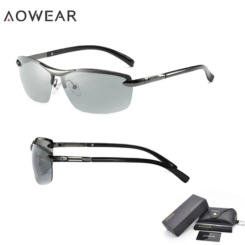 AOWEAR HD поляризационные фотохромные солнцезащитные очки, мужские очки-хамелеоны для вождения, мужские очки для вождения на День и ночь, Oculos Lentes Sol Hombre