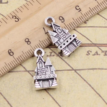 

6pcs/lot Charms Castle Barbacan House 21x11mm Antique Silver Color Pendants Making DIY Handmade Tibetan Finding Jewelry