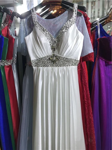 Новая мода Vestido de noiva длинное платье выпускного вечера элегантный длинный формальный платье выпускного вечера - Цвет: white