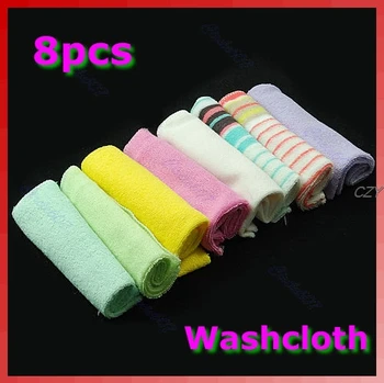 

8pcs Kit Soft Baby Children Newborn Bath Towels Washcloth For Bathing Feeding Drop shipping