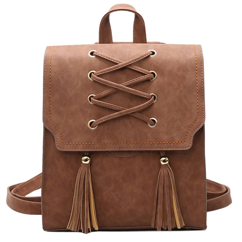 Tassel Womens Backpacks Lady Bag Female Backpack Travel Bag Women Designer Vintage Back Pack Child School