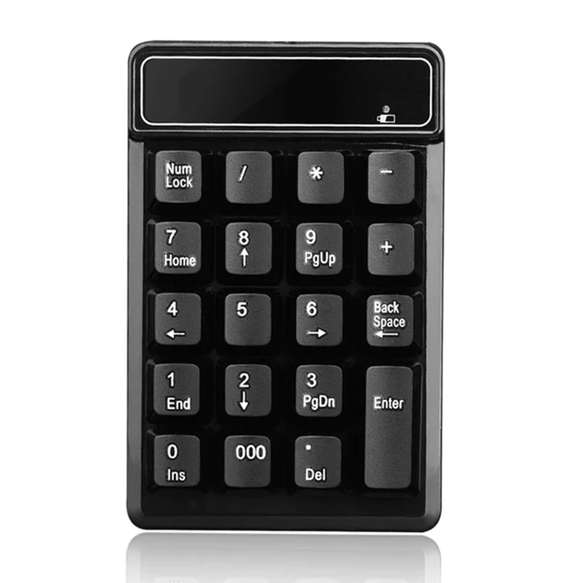 Usb Number Pad Kewalker 19 Keys Waterproof Silent Numeric Keypad With Mini Usb Cable For Laptop Notebook Compatible With Windows System - View #7
