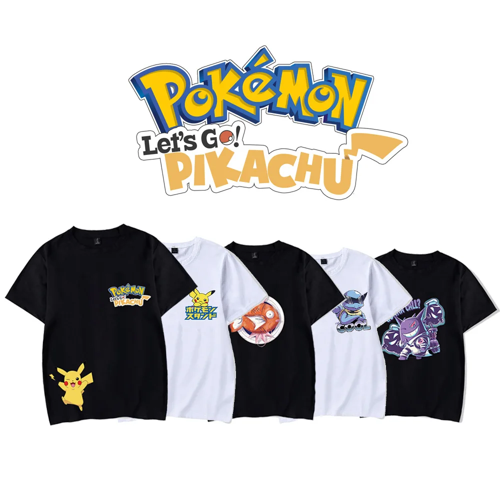 POKEMON Pikachu Short Sleeve T-shirt Top Joker Anime Cartoon Print Pokemon Couple Pokemon T-Shirt TEE