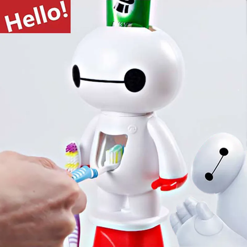 Cartoon Baymax Toothbrush holder Automatic toothpa...