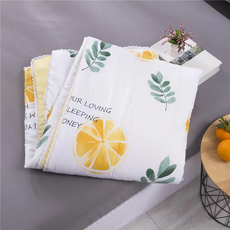 Leaf Pattern Soft Skin-friendly Summer Duvet Washed Cotton Thin Quilt Children Adults Duvet Pillowcase Wholesale(200x230cm