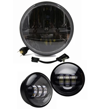 

Yait Motorcycle 7inch LED Protection Headlights + 2Pcs 4.5Inch 30W LED Fog Light Auxiliary Fog Driving Lamp for Motorcycle