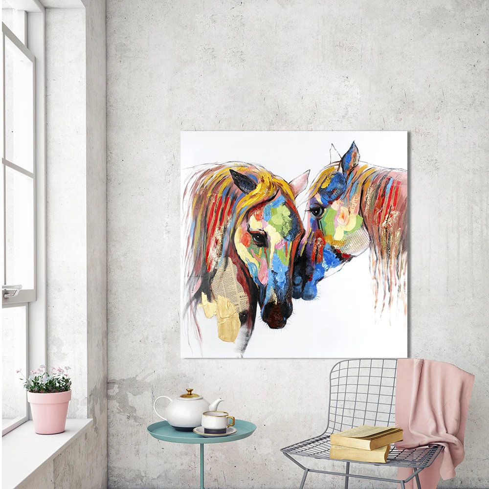 

HDARTISAN Wall Art Picture Animal Canvas Painting The Horse Lover For Living Room Home Decor No Frame Printed Painting