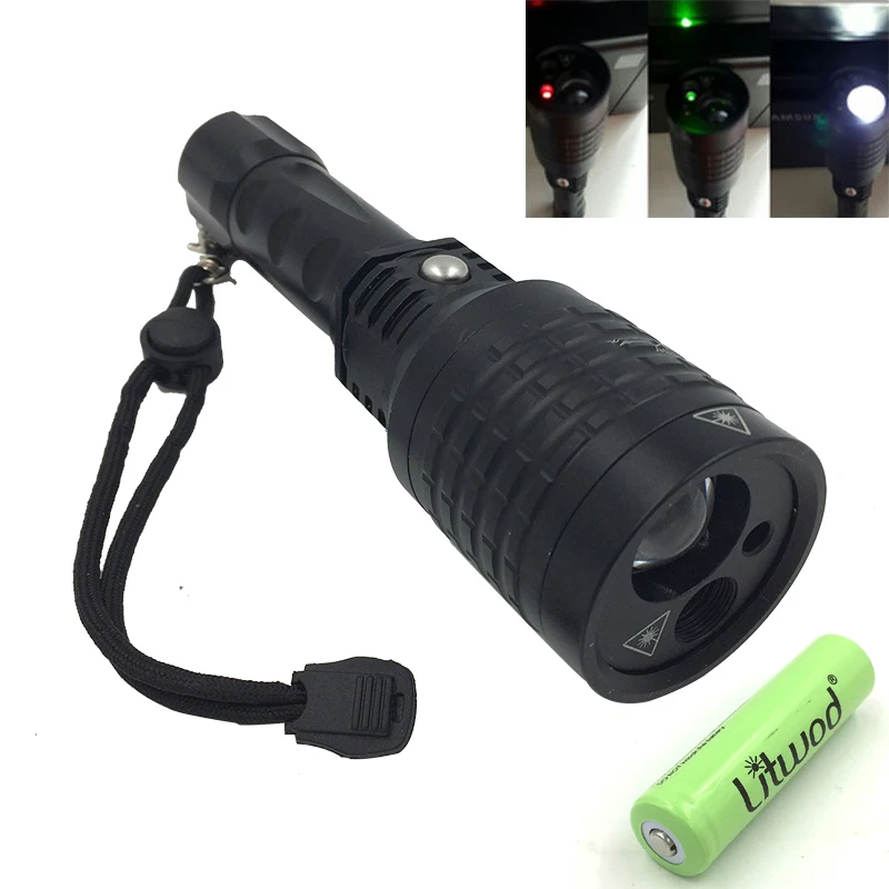 3 in 1 LED Laser Pointer Flashlight Red Green light Tactical Torch