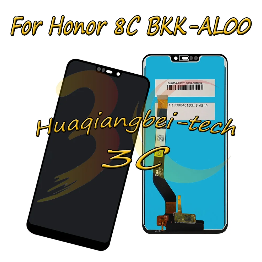Skup 6.3 nowy dla Huawei Honor 8C BKK AL00 BKK L21 ekran lcd + montaż digitizera ekranu dotykowego z ramą 100% testowane