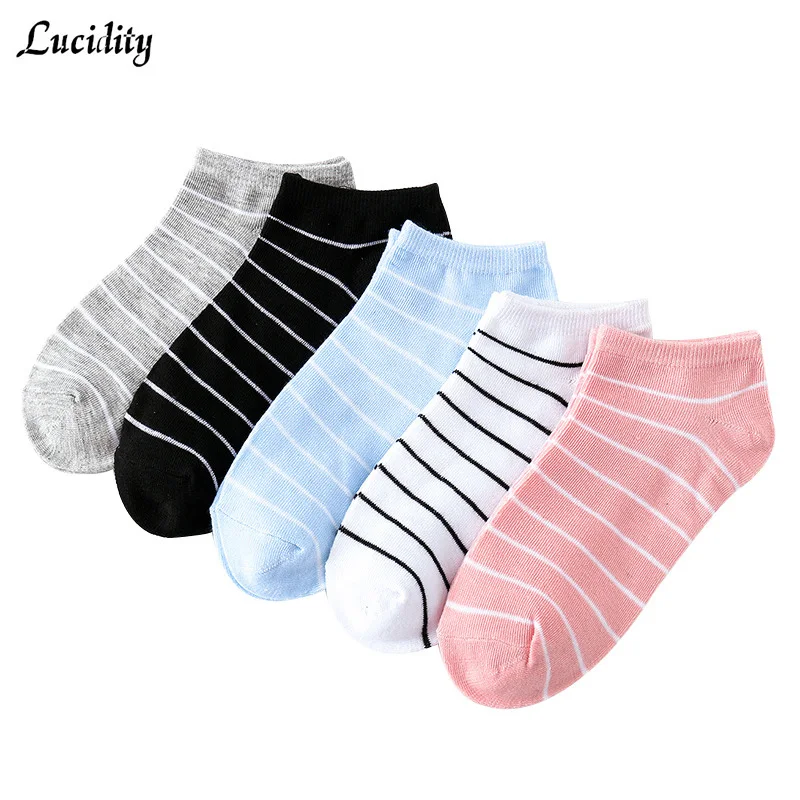 

High Quality Woman Boat Socks Invisible Stripes Lady Cotton Socks Summer Short Socks For Girl 5pairs/lot=10pieces