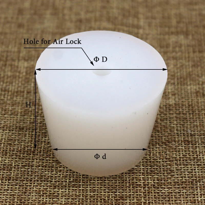 2 шт 3#-10# Силиконовая пробка с отверстием для Airlock homerbrew и вино пищевой с силиконовой резиновой пробкой