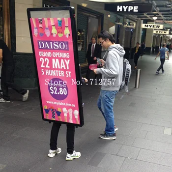 

Big capacity rechargeable battery LED Walking Board,Human LED Walking Billboard with Scrolling Led Message