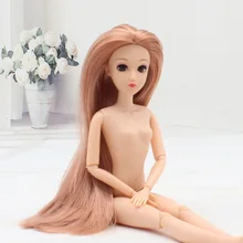 1 Набор кукла голова с 3D глазами длинные прямые волосы 3D ресницы игрушка дети девочки подарок кукла игрушки для кукольного домика 1/6 кукла без тела
