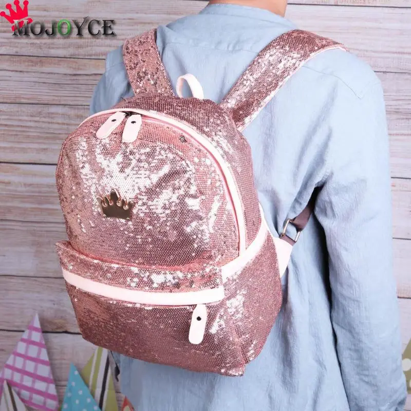 ساطع الترتر على ظهره النساء 2019 Sac سفر صغيرة ، Backbag الترفيه الاتجاه المدرسة أكياس للمراهقات بولسا الأنثوية