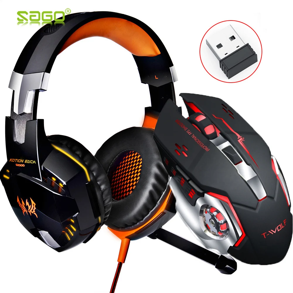 Игровая гарнитура 3 5 мм игровые наушники для игр с микрофоном + 2.4GH 6D оптические