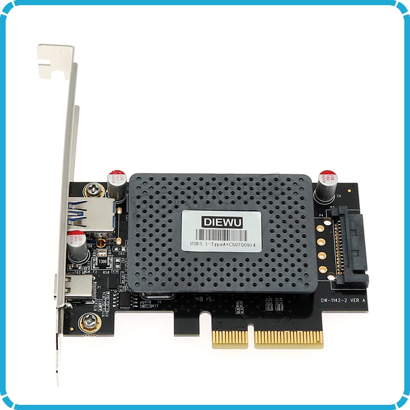 

USB 3.1 Type A + C PCe Card with 15 Pin SATA Power 10Gbps PCI-E Converter ASM1142 Chip pcie pci express usb 3.1 network card