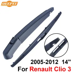 QEEPEI сзади стеклоочиститель и руки для Renault Clio 3 2005-2012 14 ''3/5 дверей высокое качество Iso9001 натуральный каучук