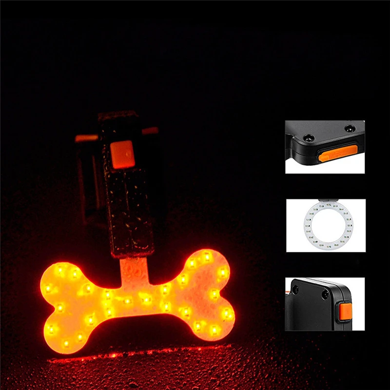 

Bicycle Light Outdoor Cycling 24LEDs USB Rechargeable Bike Tail Warning Light Rear Safe Light 5 Modes Bone Round Heart Style
