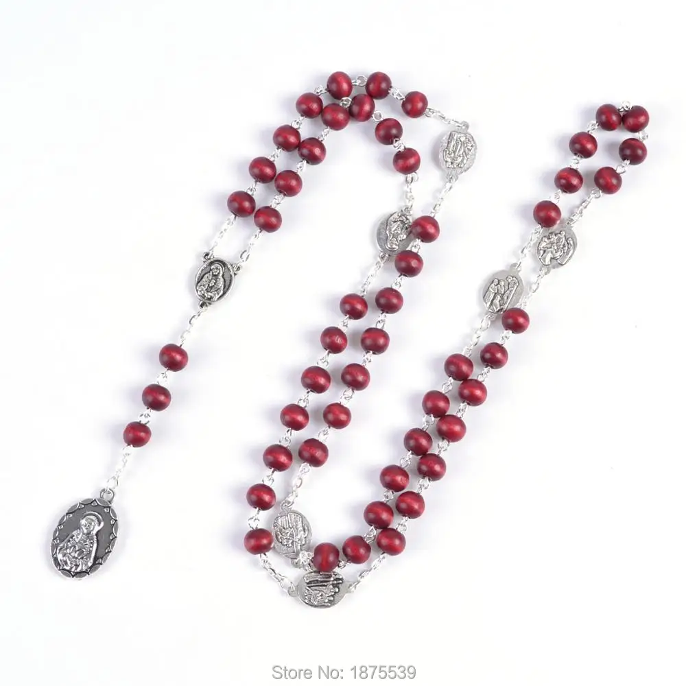 

Rose scented Rosary of the Seven Sorrows with perfume wood beads chaplet