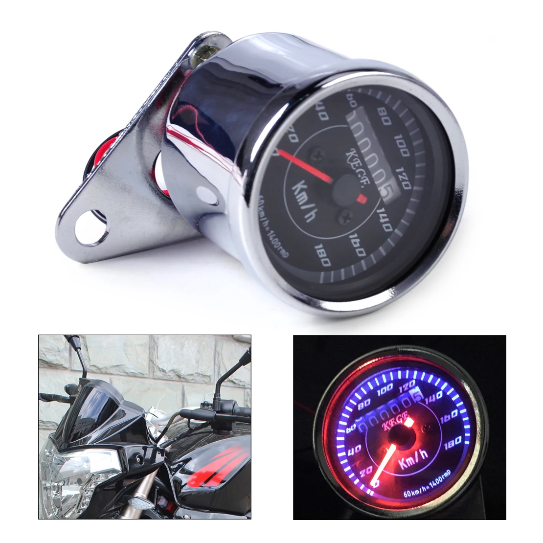CITALL 0 180 km/h Motorcycle Dual Odometer Speedometer Gauge Speedo