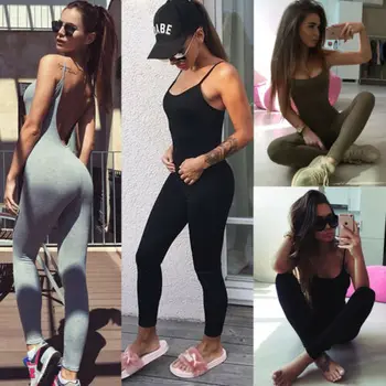

Hot Sexy Women Playsuit 2019 Newest Fashion Clubwear Bodysuit Party Jumpsuit Romper High Quality Sleeveless Long Trousers