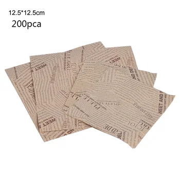 

200pcs Oil-proof Greaseproof Papers for Baking Pastry Bread Sandwich Burger Hamburger Wrapping Plate Basket Liner