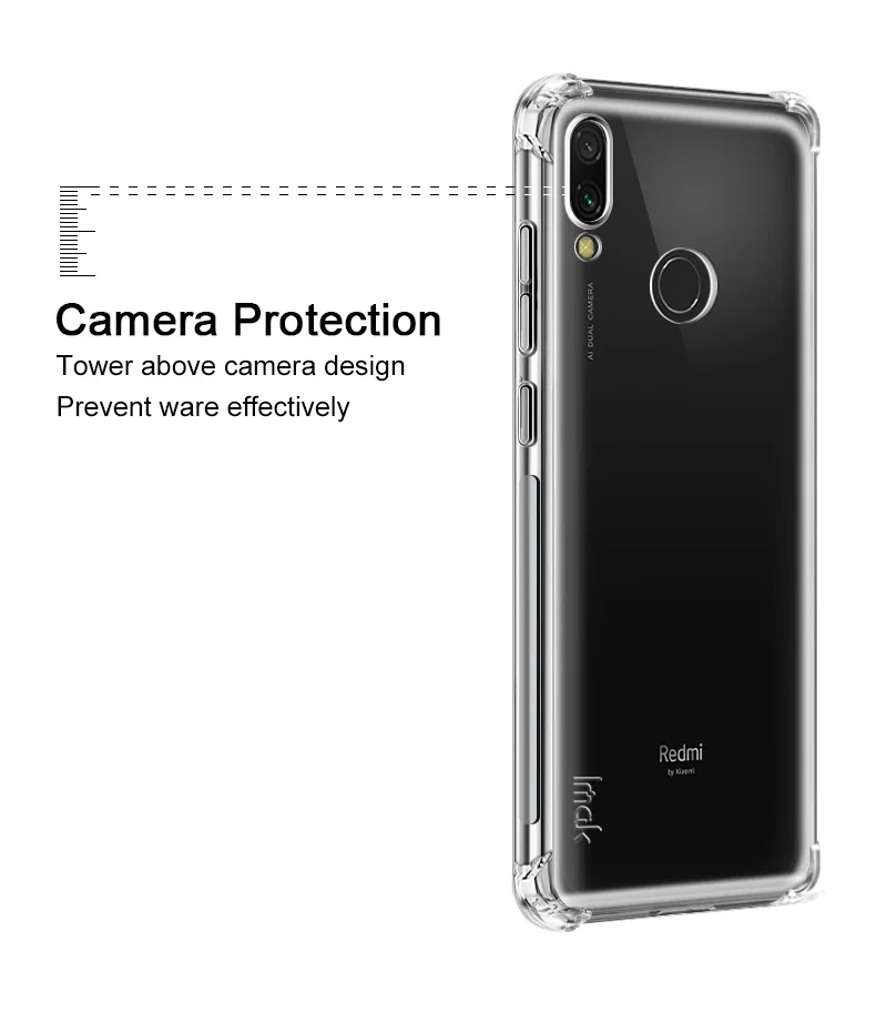 Чехол 360 для Redmi 7, защитный чехол для Xiaomi Redmi 7, прозрачная задняя крышка IMAK, силиконовый защитный чехол для Redmi7, прозрачный чехол