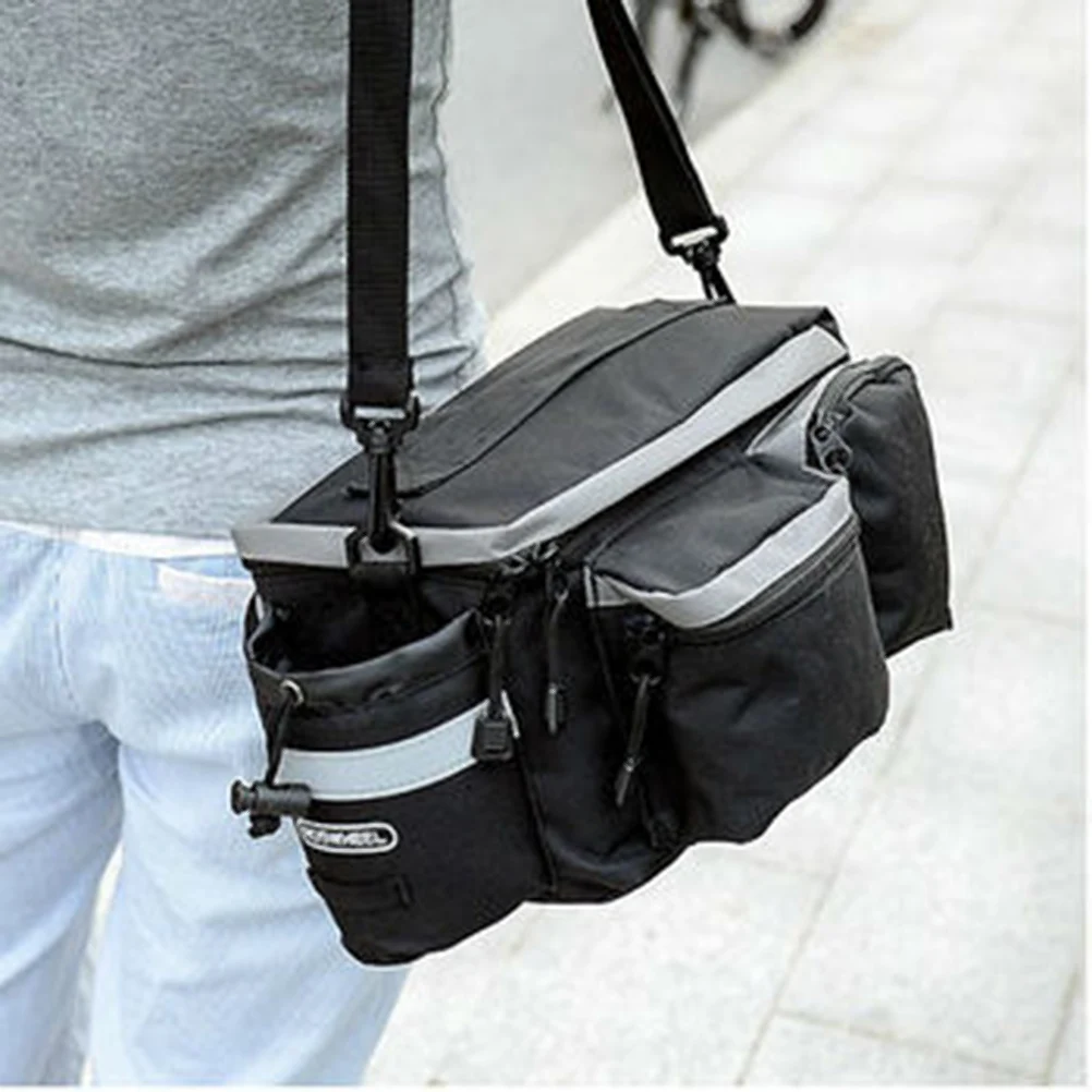 Велоспорт велосипед задний хвост сиденья багажник Сумка многофункциональная сумка для переноски багажа одно плечо-черный(28*14*16 см