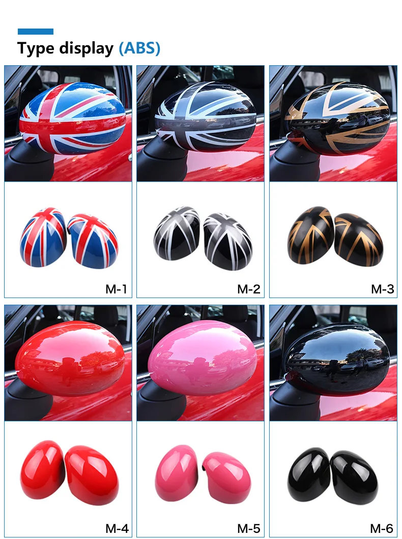 ABS Car Rearview Mirror Cover Shell Housing Sticker Decoration for Mini Cooper R56 Clubman R55 Accessories Car Styling (2)