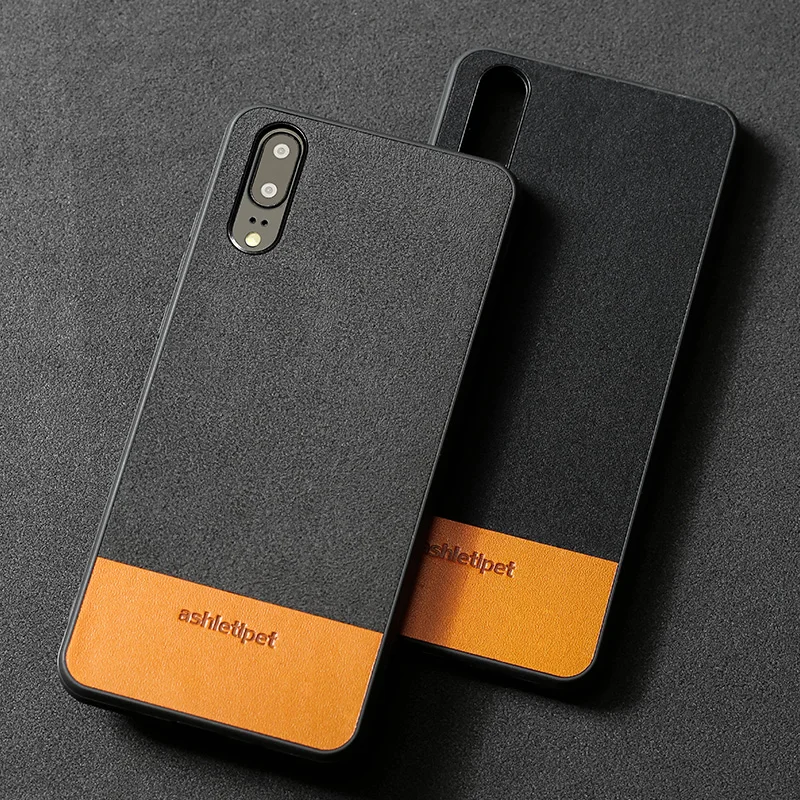 

Genuine Leather Phone Case For Huawei P10 p20 P20 Pro Lite Mate 10 Case Cowhide Stitching Back Cover For Honor 9 10 nova2 Case