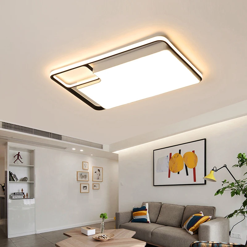 

New Modern LED Chandeliers For living room bedroom dining room Square ceiling chandelier Surface mount remote control
